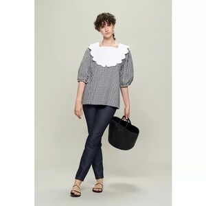 Batsheva gingham cotton blouse
